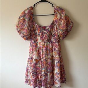 Flying Tomato Pink Orange Purple Paisley Mini Dress